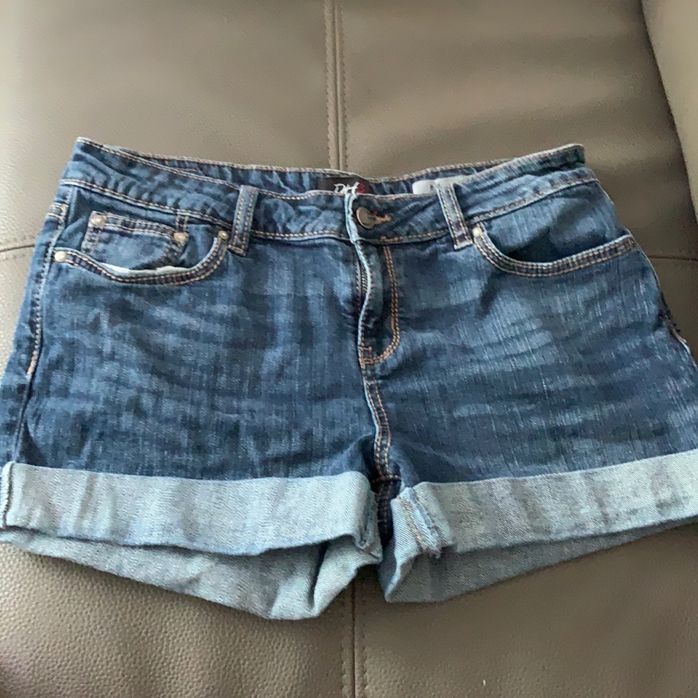 Dark blue denim shorts